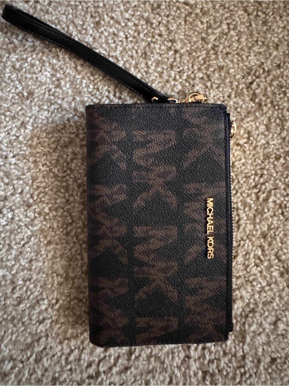 Michael Kors Brown Logo Wristlet Wallet